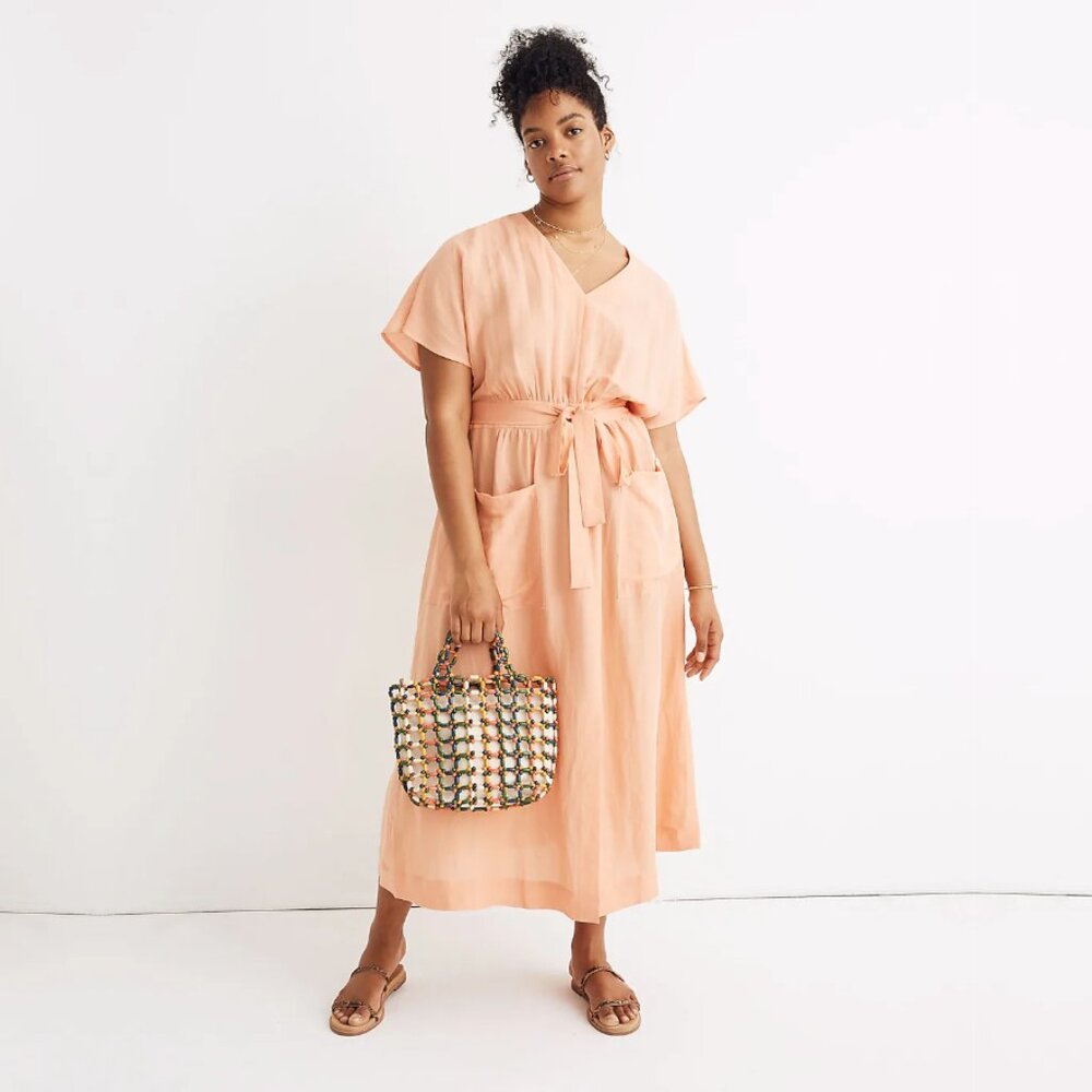 *VGUC* Madewell Linen Midi Dress - Toffee - Size 6 Petite
